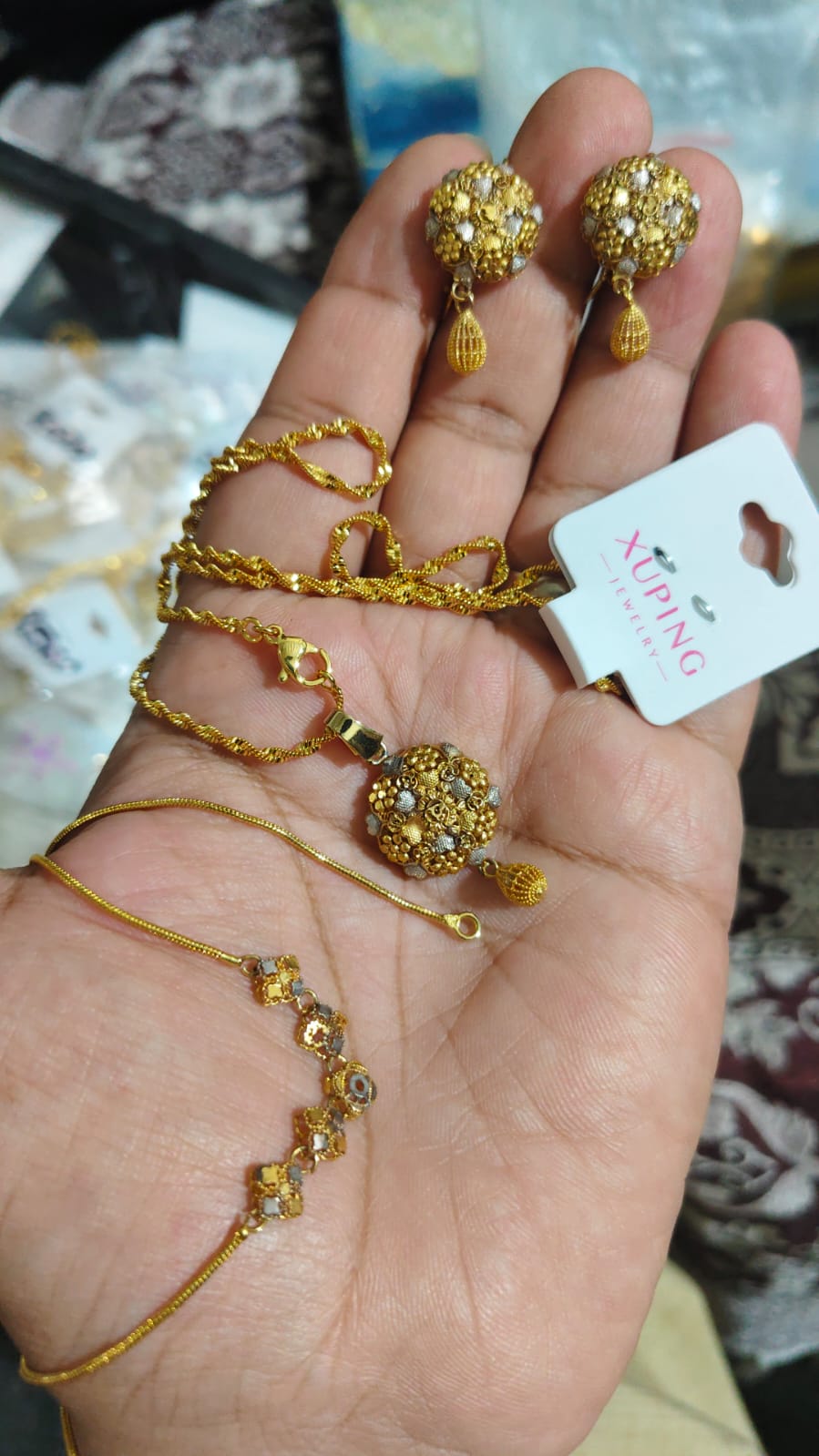 RP Gold plated mala set with simple chain