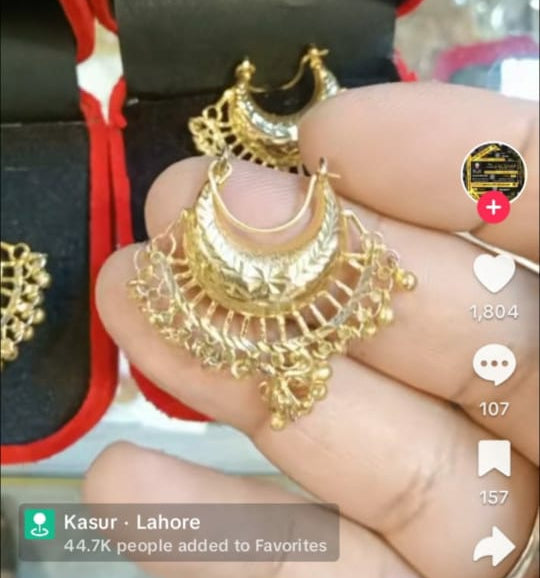 Gold-Plated Chand Bali Earrings from Beejays Jewellery