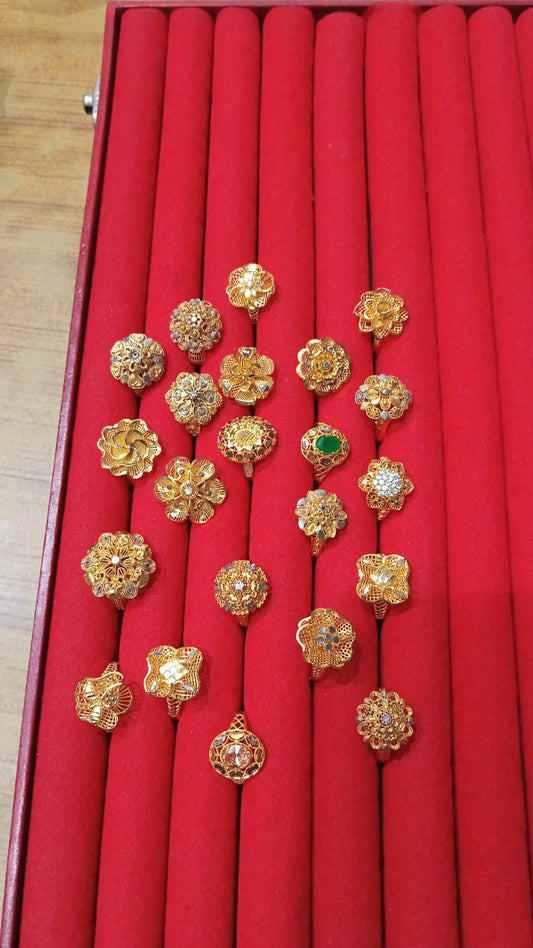 Sona Polish Gold-Plated RP Ring – Size 21 from Beejays Jewellery