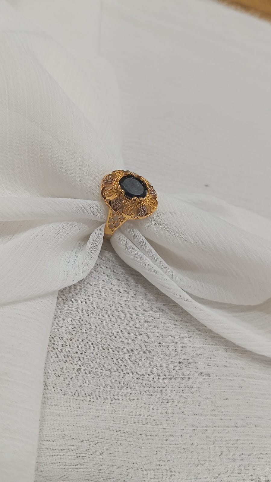 Black stone ring